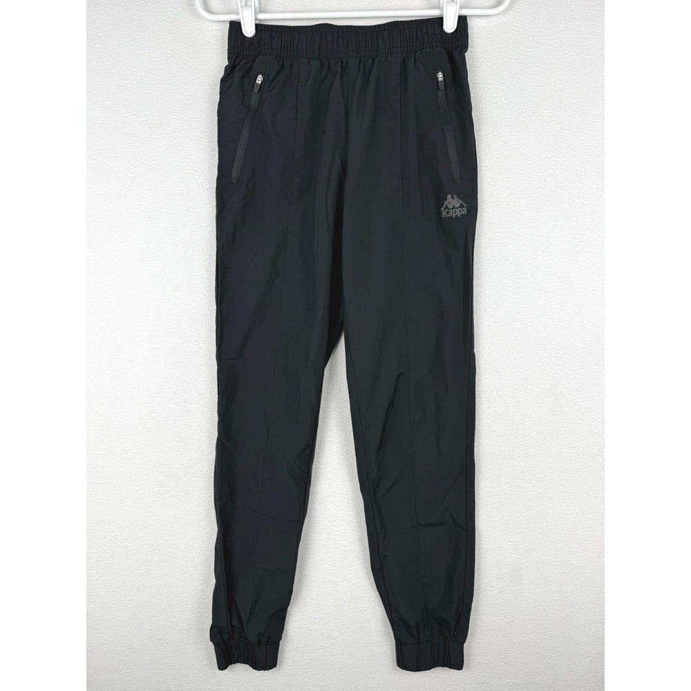 Kappa Track Pants Mens S Black K0922AY23D Zipper Pockets Blokecore Streetwear
